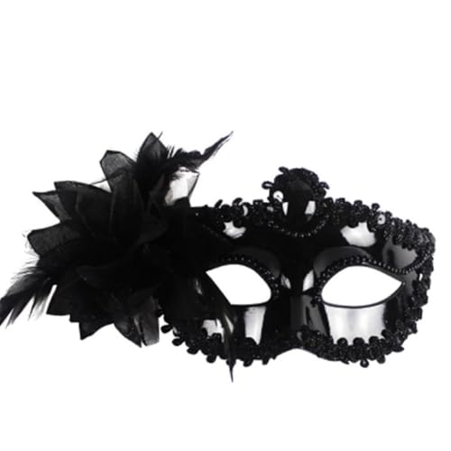 BOWTONG Damenmaske, halbe Gesichtsmaske mit Blume, Erwachsenen-Prinzessinnen-Maske für Halloween, Weihnachten, Kostüm, Maskerade von BOWTONG