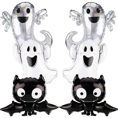 6 Stück Halloween Luftballons, Darunter 2 Weiße Geister Folienballons, 2 Holografische Geister Luftballons, 2 Stück Halloween Fledermaus Ballon für Halloween Party Requisiten Heimdekoration 6 Stück Halloween Luftballons, Darunter 2 Weiße Geister Folienballons, 2 Holografische Geister Luftballons, 2 Stück Halloween Fledermaus Ballon für Halloween Party Requisiten Heimdekoration von BOXOB