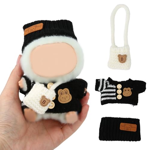 BOXOB 17cm & 10cm Puppen Zubehör und Kleidungs Set, 3stk Gestricktes Puppens Outfit mit Häkel Tasche und Schwarzem Häkel Hut Süßes Bären Thema Kleidung für Puppen Sammler & Fans BOXOB 17cm & 10cm Puppen Zubehör und Kleidungs Set, 3stk Gestricktes Puppens Outfit mit Häkel Tasche und Schwarzem Häkel Hut Süßes Bären Thema Kleidung für Puppen Sammler & Fans von BOXOB