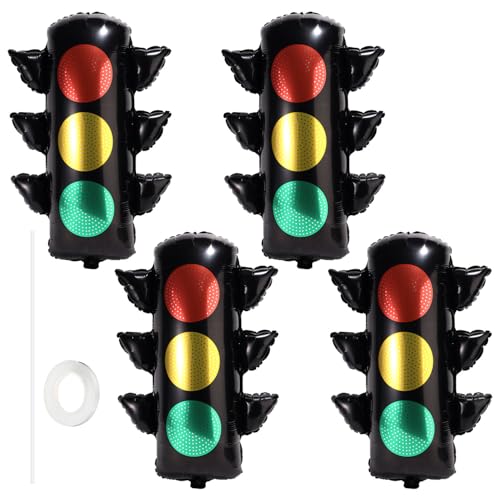 BOXOB 4 Stück Ampel Ballon, Rennauto-Geburtstagsparty-Dekorationen 80cm Groß Folienballons Transportthema Partyzubehör für Kinder Bau- Fahrzeug- LKW- und Räderfeier BOXOB 4 Stück Ampel Ballon, Rennauto-Geburtstagsparty-Dekorationen 80cm Groß Folienballons Transportthema Partyzubehör für Kinder Bau- Fahrzeug- LKW- und Räderfeier von BOXOB