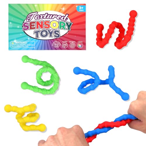 BOXOB 4 Stück Sensorische Autismus Spielzeuge für Kinder, Strukturierte Dehnbare Fidget Schnurspielzeuge Bunte Stäbe für Ruhige Belohnungen Klassenzimmer und Schulbildung BOXOB 4 Stück Sensorische Autismus Spielzeuge für Kinder, Strukturierte Dehnbare Fidget Schnurspielzeuge Bunte Stäbe für Ruhige Belohnungen Klassenzimmer und Schulbildung von BOXOB