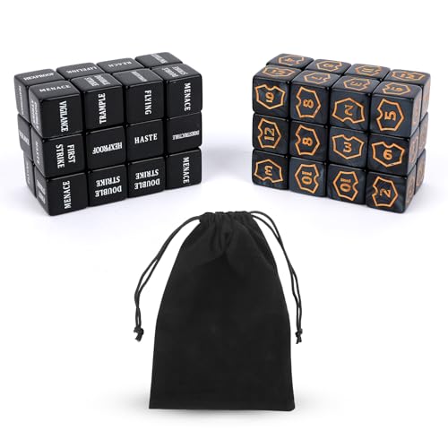 BOXOB 48stk Fähigkeiten-Schlüsselwort-Zählerwürfel-Set, Acryl mit Buff-Token für Kreaturenstatistiken D6-Würfel mit Samtbeutel für MTG TCG-Kartenspiele Tabletop-Gaming-Zubehör BOXOB 48stk Fähigkeiten-Schlüsselwort-Zählerwürfel-Set, Acryl mit Buff-Token für Kreaturenstatistiken D6-Würfel mit Samtbeutel für MTG TCG-Kartenspiele Tabletop-Gaming-Zubehör von BOXOB