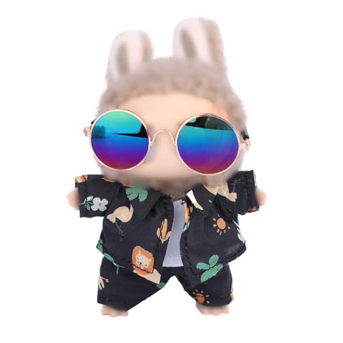 BOXOB 4st Kleidung für Puppen 17cm, Kawaii Puppen Outfits Süße Kleidung Stylischer Strandanzug T-Shirt Brille und Shorts Als Ersatz für Puppenzubehör BOXOB 4st Kleidung für Puppen 17cm, Kawaii Puppen Outfits Süße Kleidung Stylischer Strandanzug T-Shirt Brille und Shorts Als Ersatz für Puppenzubehör von BOXOB