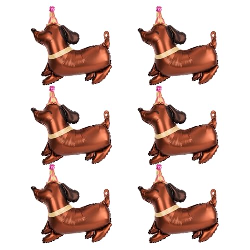 BOXOB 6stk Dackel-Geburtstagsballons, Niedliche Folien-Mylar-Luftballons in Welpenform Hunde-Themen-Geburtstagsdekoration Haustier-Party-Dekor für Babyparty Haustier-Party BOXOB 6stk Dackel-Geburtstagsballons, Niedliche Folien-Mylar-Luftballons in Welpenform Hunde-Themen-Geburtstagsdekoration Haustier-Party-Dekor für Babyparty Haustier-Party von BOXOB