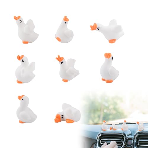BOXOB 8 Stück Mini Gänse, Kleine Lustige Resin Gans Statue Witziges Kleines Auto Armaturenbrett Zubehör für Frauen Innenraum Dekoration für Auto Zuhause Schreibtisch BOXOB 8 Stück Mini Gänse, Kleine Lustige Resin Gans Statue Witziges Kleines Auto Armaturenbrett Zubehör für Frauen Innenraum Dekoration für Auto Zuhause Schreibtisch von BOXOB