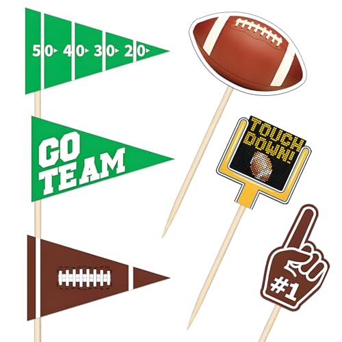 BOXOB 96 Stk Fußballflaggen Essens Picker aus Holz, Rugby Cupcake Topper Fußball Picker für Essen Rugby Zahnstocher für Sport Mottoparty Geburtstagsparty BOXOB 96 Stk Fußballflaggen Essens Picker aus Holz, Rugby Cupcake Topper Fußball Picker für Essen Rugby Zahnstocher für Sport Mottoparty Geburtstagsparty von BOXOB