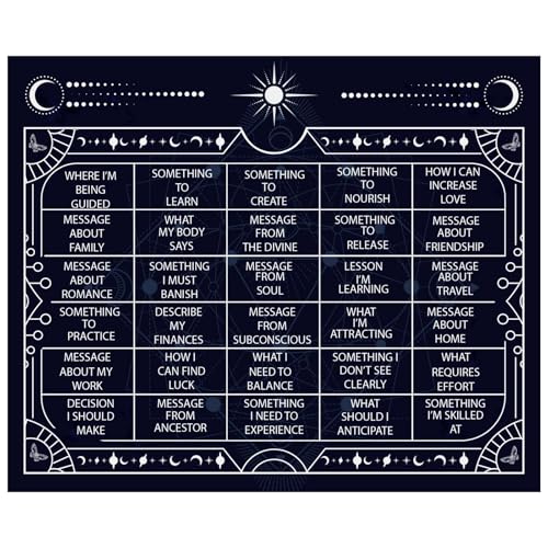 BOXOB Altartuch, 34x28cm Gitterdesign Wahrsage-Altartücher Spirituelle Hexerei Tarotmatte Tischdecke Ideales Zubehör für Wahrsagerituale Dekorationen von BOXOB