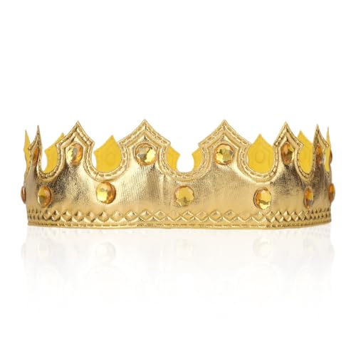BOXOB Gold Königskrone, Geburtstagskönigskronen mit Edelsteinen Königlicher Prinz Prinzessinnenkronenhut für Kinder Jungen und Mädchen Geburtstagsfeier Halloween Kostümzubehör BOXOB Gold Königskrone, Geburtstagskönigskronen mit Edelsteinen Königlicher Prinz Prinzessinnenkronenhut für Kinder Jungen und Mädchen Geburtstagsfeier Halloween Kostümzubehör von BOXOB