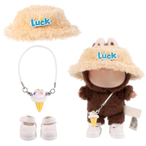 BOXOB Kleidungsset für Puppe, Niedliche Schuhe & Hut & Tasche Plüschspielzeug Outfit Stylische Plüschkleidung Accessoires für 17cm Puppe BOXOB Kleidungsset für Puppe, Niedliche Schuhe & Hut & Tasche Plüschspielzeug Outfit Stylische Plüschkleidung Accessoires für 17cm Puppe von BOXOB
