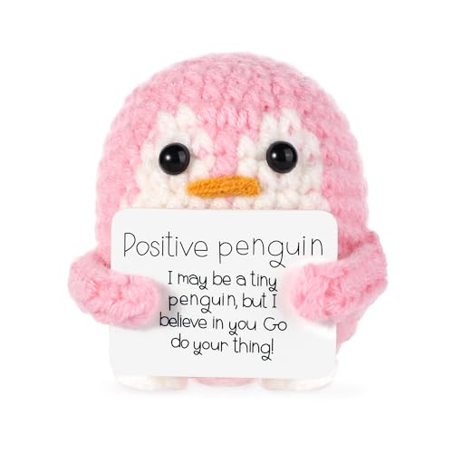 BOXOB Lustiger Positiver Pinguin, 6,5cm Gestricktes Pinguin Spielzeug mit Positiver Karte Niedliche Positiver Pinguin Puppe aus Wolle Aufmunterungsgeschenk für Freunde Ermutigung Dekoration BOXOB Lustiger Positiver Pinguin, 6,5cm Gestricktes Pinguin Spielzeug mit Positiver Karte Niedliche Positiver Pinguin Puppe aus Wolle Aufmunterungsgeschenk für Freunde Ermutigung Dekoration von BOXOB