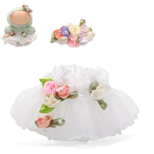 BOXOB Puppen Hochzeitskleid Kostüm, Elegante Kleidung Outfit-Set für 15cm Sitzende & 17cm Stehende Plüschpuppen-Accessoires Weißes Hochzeitskleid mit Blumen-Haarclip BOXOB Puppen Hochzeitskleid Kostüm, Elegante Kleidung Outfit-Set für 15cm Sitzende & 17cm Stehende Plüschpuppen-Accessoires Weißes Hochzeitskleid mit Blumen-Haarclip von BOXOB