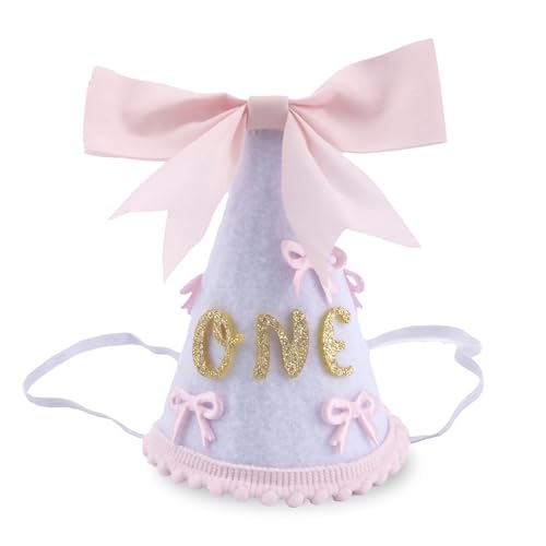 BOXOB Rosa Schleife Geburtstagshut 1, Prinzessin Dekoration zum Ersten Geburtstag Partyhut 1. Geburtstag Foto Requisiten für Mädchengeburtstage Krone Kopfbedeckung Partydekoration Cake Smash BOXOB Rosa Schleife Geburtstagshut 1, Prinzessin Dekoration zum Ersten Geburtstag Partyhut 1. Geburtstag Foto Requisiten für Mädchengeburtstage Krone Kopfbedeckung Partydekoration Cake Smash von BOXOB