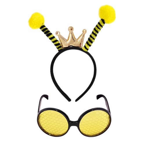 Bienenstirnband mit Brille, Bienenantennenstirnband mit Krone Hummelkostüm für Kinder Erwachsene Cosplay Party Foto Requisiten Bienenstirnband mit Brille, Bienenantennenstirnband mit Krone Hummelkostüm für Kinder Erwachsene Cosplay Party Foto Requisiten von BOXOB