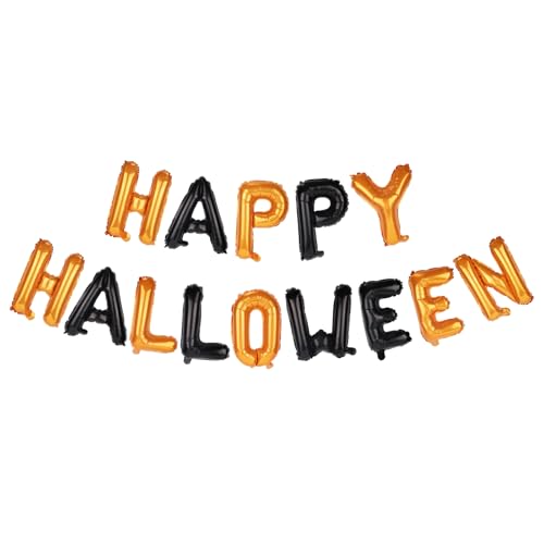 Happy Halloween Ballon Banner, Orange und Schwarze Folienballons Halloween Partydekorationen für Mottofeiern Happy Halloween Ballon Banner, Orange und Schwarze Folienballons Halloween Partydekorationen für Mottofeiern von BOXOB