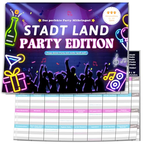 Stadt Land Kartenspiel Party Edition, Partyspiele für Erwachsene, Party Gadgets, Adventskalender Füllung Activity Spiel, Geburtstagsgeschenk für Frauen Männer, Weihnachten Geschenke für 12-99 Jahre Stadt Land Kartenspiel Party Edition, Partyspiele für Erwachsene, Party Gadgets, Adventskalender Füllung Activity Spiel, Geburtstagsgeschenk für Frauen Männer, Weihnachten Geschenke für 12-99 Jahre von BOYATONG