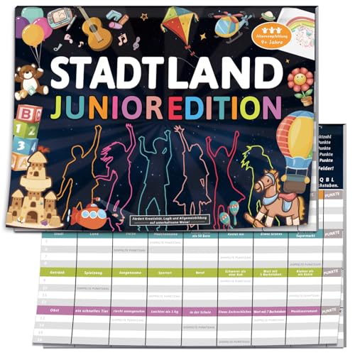 Stadt Land Junior Edition, Als Geschenk für Coole Teenager Junge Mädchen ab 9 10 11 12 13 14 Jahre, 9-14 Kinder Geburtstag Kartenspiel, Kindergeburtstag Activity, Spiel des Jahres 2025 Familienspiel Stadt Land Junior Edition, Als Geschenk für Coole Teenager Junge Mädchen ab 9 10 11 12 13 14 Jahre, 9-14 Kinder Geburtstag Kartenspiel, Kindergeburtstag Activity, Spiel des Jahres 2025 Familienspiel von BOYATONG