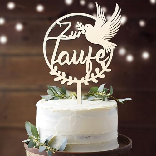 Cake Topper Taufe, Holz Tortendeko Taufe, Zur Taufe Tortendeko, Taufe Cake Topper, Tortendeko Taufe Mädchen Junge, Taufe Deko torte, für Taufe Deko von BOYATONG