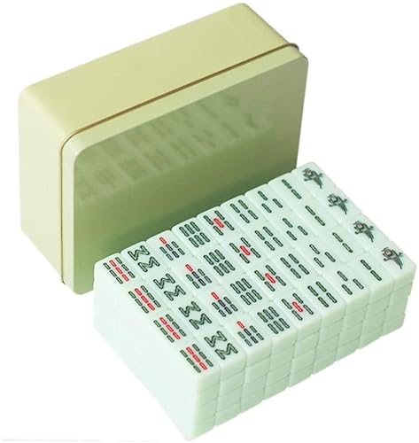 BPABDEITR Mahjong Kacheln Chinesisch Mahjong Set, 144 mit Mahjong-Matte, Reise-Mah-Jongg, Familien-Freizeit-Grünspiel for Kinder und Erwachsene, hergestellt in China von BPABDEITR