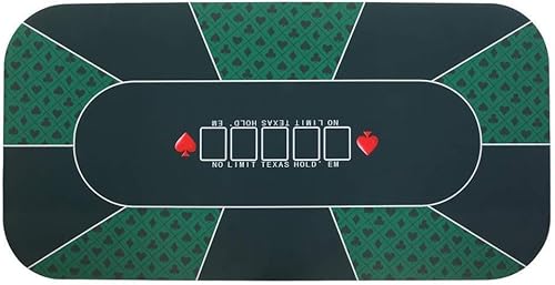 BPABDEITR Professionelle Poker-Matte Portable Poker Tisch La Professionelle Pokermatte, tragbares Pokertisch-Layout aus Gummi for 8 Spieler mit Tragetasche for Kartenspielen, Pokerspiele von BPABDEITR