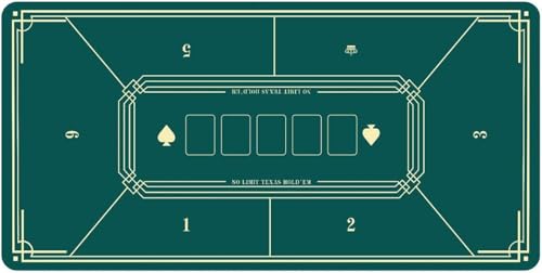 BPABDEITR Professionelle Poker-Matte Portable Poker Tisch La Texas Hold'em Pokermatte, professionelle Casino-Tisch-Layoutmatte mit Tragetasche, Gummi-Spiel-Layout-Tischauflage for Partys(Green,Large) von BPABDEITR