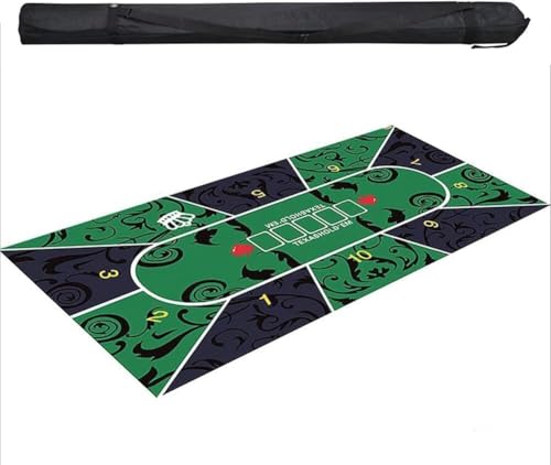 BPABDEITR Professionelle Poker-Matte Portable Poker Tisch La Tragbare ovale Pokermatte aus Gummischaum mit Tragetasche von BPABDEITR