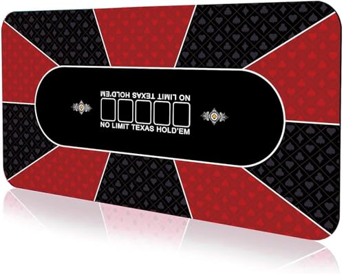 BPABDEITR Professionelle Poker-Matte Portable Poker Tisch La Zusammenklappbare Pokermatte, professionelle Texas-Pokermatte aus Gummi for 10 Spieler, Spiellayoutmatte for Spieler(Large) von BPABDEITR