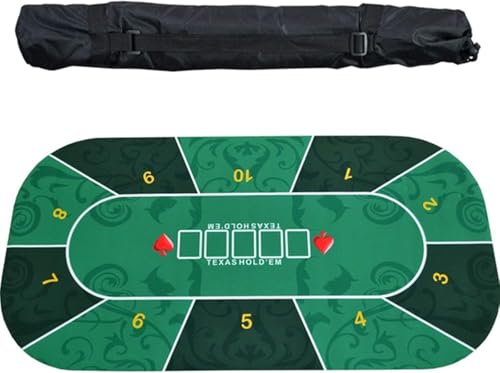 Professionelle Poker-Matte Portable Poker Tisch La Professionelle, zusammenklappbare Pokertischplatte, Casino-Tischplatte for Blackjack und Texas Hold'em, tragbare Pokertischplatte aus Gummi for 10 Sp von BPABDEITR