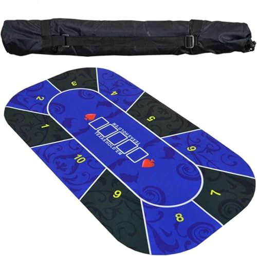 Professionelle Poker-Matte Portable Poker Tisch La Professionelle, zusammenklappbare Pokertischplatte, Casino-Tischplatte for Blackjack und Texas Hold'em, tragbare Pokertischplatte aus Gummi for 10 Sp von BPABDEITR