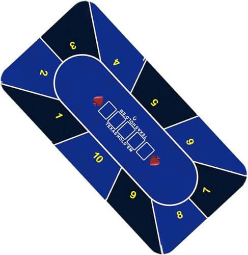 Professionelle Poker-Matte Portable Poker Tisch La Tragbare Pokermatte aus Gummi, professionelle Tischmatten aus Wildledergummi for Texas Hold'em, wasserdicht, for Casino, Baccarat, Würfel(Blu,47x 24i von BPABDEITR