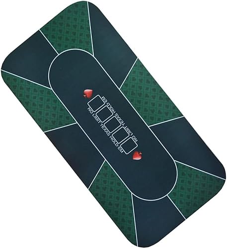 Professionelle Poker-Matte Portable Poker Tisch La Tragbare Pokermatte aus Gummi, professionelle Tischmatten aus Wildledergummi for Texas Hold'em, wasserdicht, for Casino, Baccarat, Würfel(Green,47x 2 von BPABDEITR