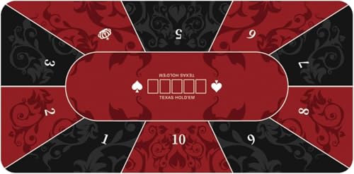 Professionelle Poker-Matte Portable Poker Tisch La Tragbare Pokertischmatte for 10 Spieler, zusammenklappbare Texas Hold'em-Pokermatte aus Schaumstoff, rutschfeste Pokertischmatte for Pokerspiele(Ross von BPABDEITR