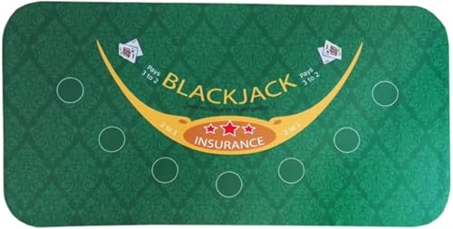 Professionelle Poker-Matte Portable Poker Tisch La Tragbare Pokertischplatte aus Wildleder und Gummi, Black Jack, 21 Punkte, Baccarat, Casino, Pokertischdecke, grüne Tischmatte, Bretttuch mit Muster(2 von BPABDEITR