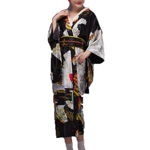 BPURB Damen Kimono Robe Japanisches Traditionelles Kleid Geisha Yukata Halloween Party Cosplay Fotografie Kostüm von BPURB