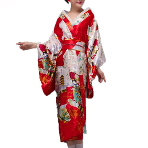 BPURB Damen Kimono Robe Japanisches traditionelles Kleid Geisha Yukata Halloween Party Cosplay Fotografie Kostüm von BPURB