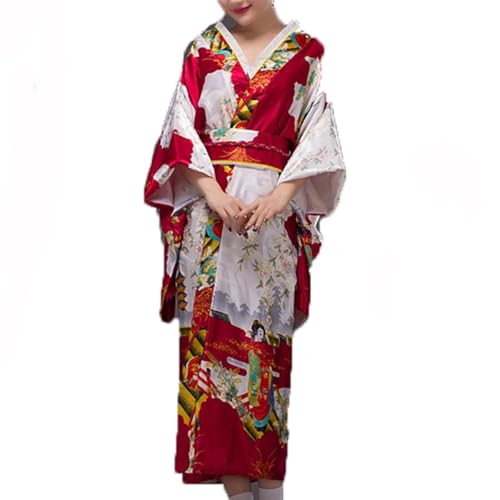 BPURB Damen Kimono Robe Japanisches traditionelles Kleid Geisha Yukata Halloween Party Cosplay Fotografie Kostüm von BPURB