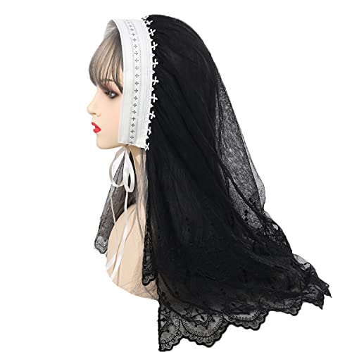 BPURB Damen Nonne Cosplay Kopfbedeckung Zubehör Halloween Kostüm Nonne Hut für Karneval Party Rolle Paly (Schwarz-2) von BPURB