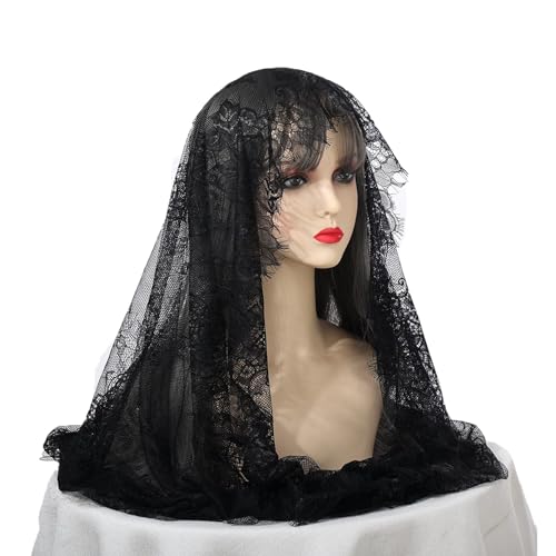 BPURB Damen Nonne Cosplay Kopfbedeckung Zubehör Halloween Kostüm Nonne Hut für Karneval Party Rolle Paly (Schwarz-3) von BPURB