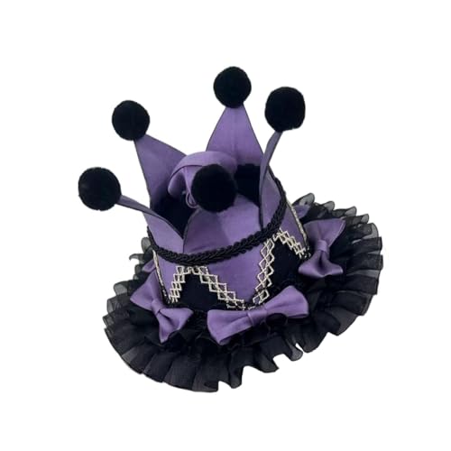 BPURB Frauen Zirkus Clown Narrenhut Lolita Krone Mini Zylinder Halloween Kostüm Stirnband Tiara für Karneval Cosplay Party BPURB Frauen Zirkus Clown Narrenhut Lolita Krone Mini Zylinder Halloween Kostüm Stirnband Tiara für Karneval Cosplay Party von BPURB