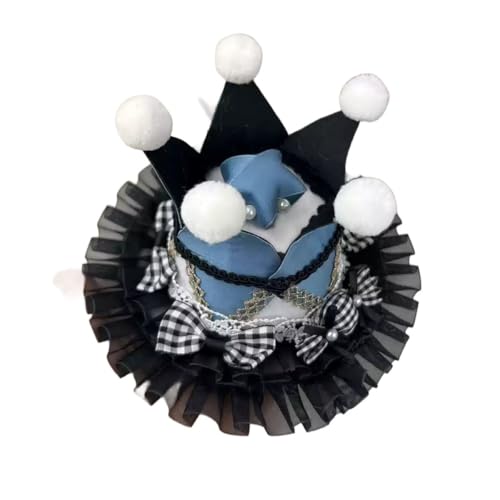 BPURB Frauen Zirkus Clown Narrenhut Lolita Krone Mini Zylinder Halloween Kostüm Stirnband Tiara für Karneval Cosplay Party BPURB Frauen Zirkus Clown Narrenhut Lolita Krone Mini Zylinder Halloween Kostüm Stirnband Tiara für Karneval Cosplay Party von BPURB