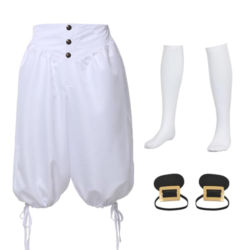 BPURB Historisches Kolonial Mittelalter Kostüm für Herren Hose Retro Renaissance Edelmann Marquis Kostüm Wikinger Pirat Cosplay Kostüm Set von BPURB