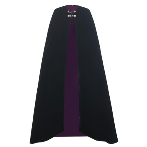 BPURB Unisex Halloween Weihnachten Vampire Party Erwachsene Full Length Robe Cloak Long Suede Cape Mantle Cosplay Kostüm, schwarz/violett, M BPURB Unisex Halloween Weihnachten Vampire Party Erwachsene Full Length Robe Cloak Long Suede Cape Mantle Cosplay Kostüm, schwarz/violett, M von BPURB
