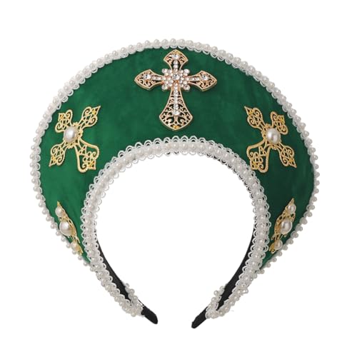 Tudor Queen Coronet Kapuzen Hut für Damen Anne Boleyn Hut Kopfbedeckung Elisabethanische Kopfbedeckung Französisches Königliches Stirnband für Cosplay Party von BPURB