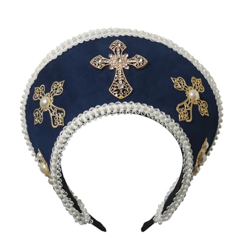 Tudor Queen Coronet Kapuzen Hut für Damen Anne Boleyn Hut Kopfbedeckung Elisabethanische Kopfbedeckung Französisches Königliches Stirnband für Cosplay Party von BPURB