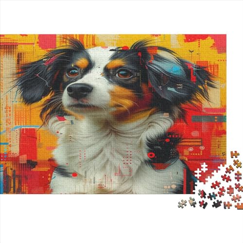 Australian Shepherd Dog Puzzle 1000 Teile, Jigsaw Puzzle für Erwachsene, Puzzle - Hochwertiger Druck, 1000 Stück (75 x 50 cm) von BQGHCKEUF