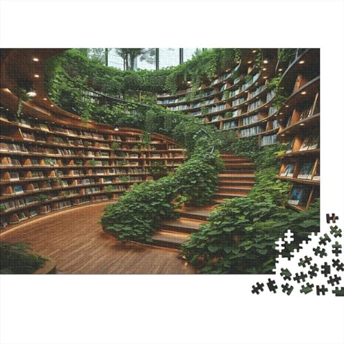 Bookshelf Puzzle mit 1000 Teilen für Erwachsene, schwieriges Puzzle für Erwachsene, Unterhaltung, anspruchsvolle Puzzlespiele, Geschenk für alle Frauen und Männer, 1000 Stück (75 x 50 cm) von BQGHCKEUF