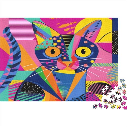 Cat Puzzle Erwachsene 1000 Teile Rätsel Unmöglich anspruchsvolle Puzzlespiele für die Wanddekoration von Geschenken des Rahmens für Fotos Familie 1000 Stück (75 x 50 cm) von BQGHCKEUF