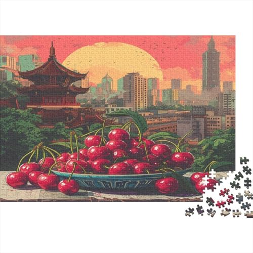 Cherry Klassisches Puzzle 1000 Teile für Erwachsene, Jigsaw Puzzles Kinder, Puzzle Dekompressionsspielzeug Intellektuell Pädagogisch Lustig Spiel für Familien 1000 Stück (75 x 50 cm) von BQGHCKEUF