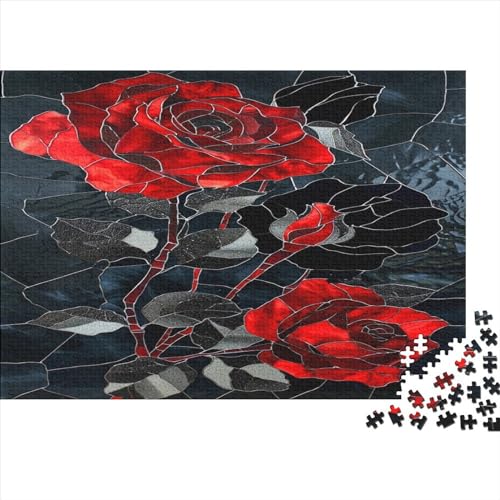 Colored Roses Puzzle Für Erwachsene Puzzle 1000 Teile Für Erwachsene Puzzlespiel Herausforderung Spielzeug 1000 Teile Für Erwachsene Wohnkultur 1000 Stück (75x50cm) von BQGHCKEUF