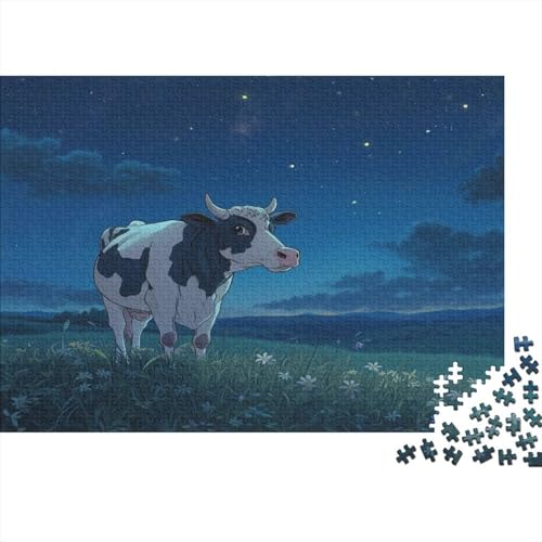 Cow Puzzle 1000 Teile für Erwachsene Puzzle 1000 Teile Puzzle 1000 Teile Lernspiele Dekoration Puzzle Kann als Geschenk verwendet werden 1000 Stück (75 x 50 cm) von BQGHCKEUF