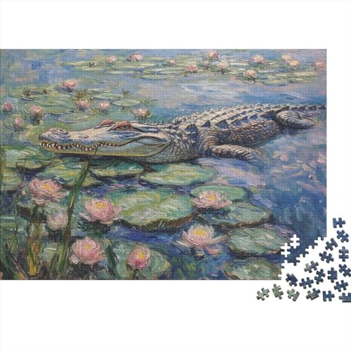 Crocodile Holzpuzzle 1000 Teile Für Erwachsene Anspruchsvolles Puzzle Für Erwachsene Geschenk Mit 1000 Teilen Oder Einteiler Für Männer Und Frauen 1000 Stück (75x50cm) von BQGHCKEUF